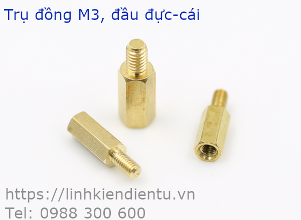 Trụ đồng lục giác đầu đực-cái M3x10+6mm