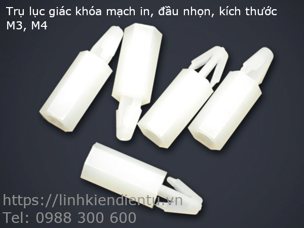 Trụ lục giác khóa mạch in, đầu nhọn M3x30mm