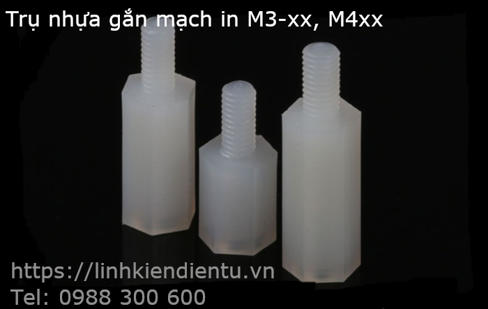 Trụ nhựa lục giác đầu đực-cái M4x10+6mm
