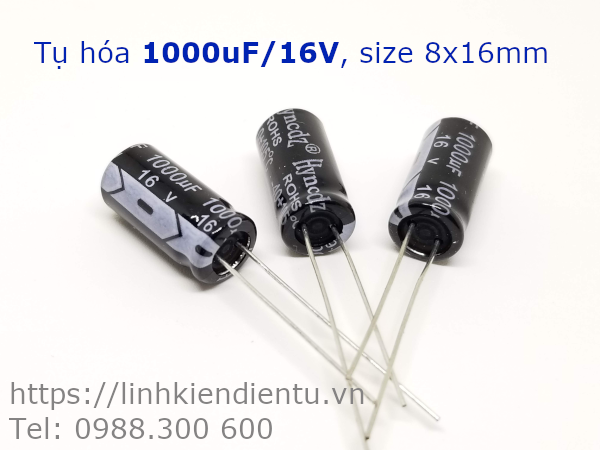 Tụ hóa 1000uF 16V, Size 8x16mm