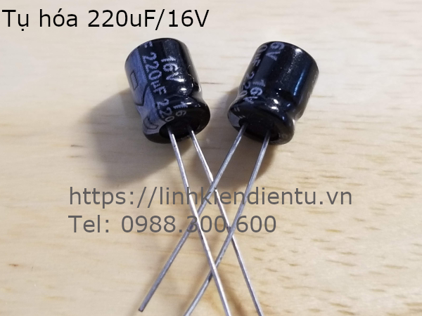 Tụ hóa 220uF 16V kích thước 6.3x7mm