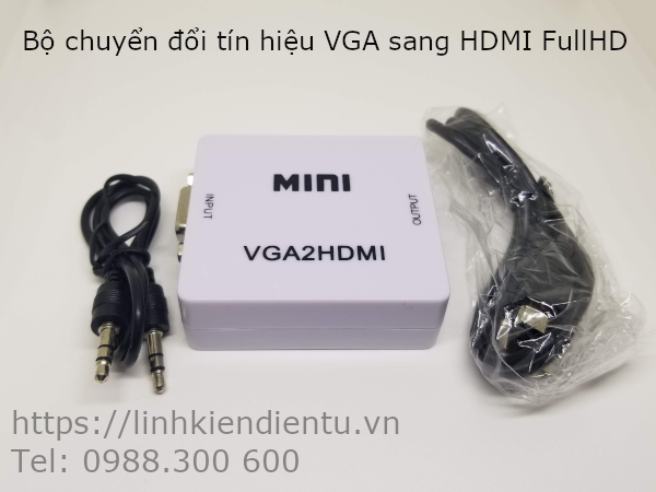 Bộ chuyển đổi tín hiệu từ VGA sang HDMI - VGA2HDMI VGA to HDMI converter mini 