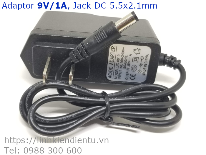 Adaptor 9V/1A Jack DC 5.5x2.1mm
