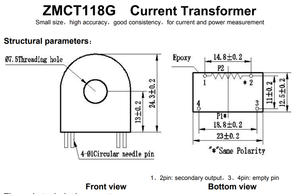 Cuộn dây cảm biến dòng ZMCT118G
