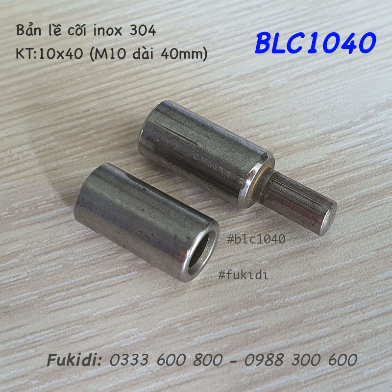 Bản lề cối inox 304, phi 10 dài 40mm - BLC1040