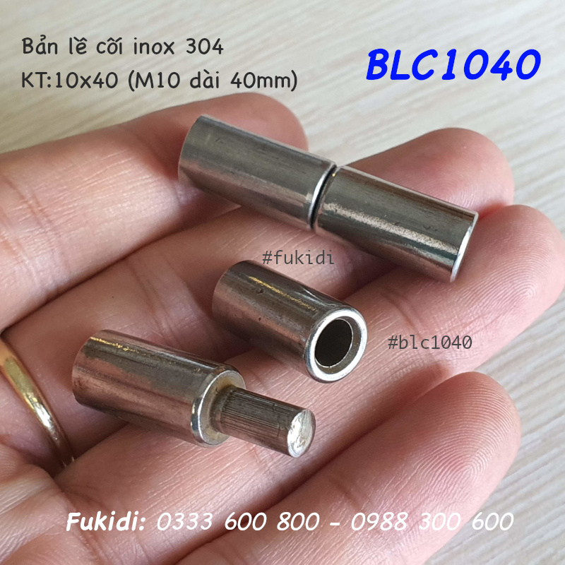 Bản lề cối inox 304, phi 10 dài 40mm - BLC1040