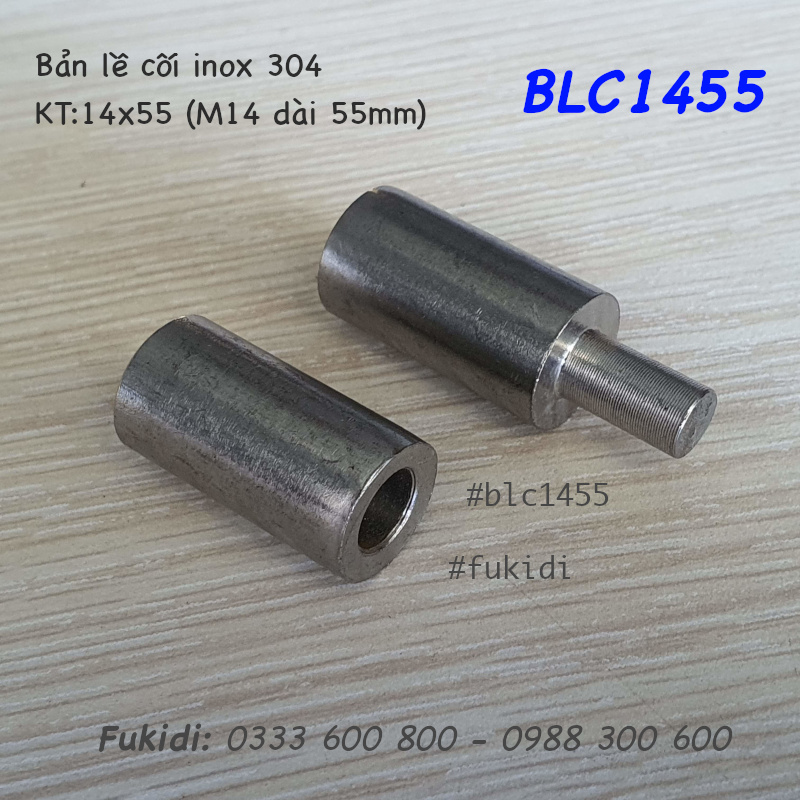 Bản lề cối inox 304, phi 14 dài 55mm (14x55mm) - BLC1455