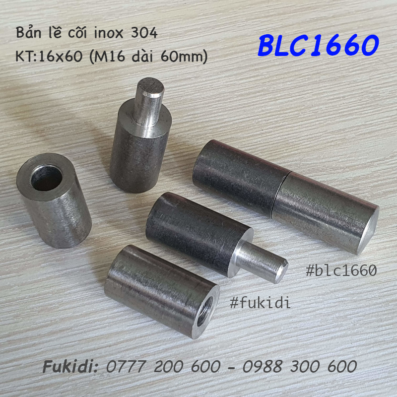 Bản lề cối inox 304, phi 16 dài 60mm (16x60mm) - BLC1660