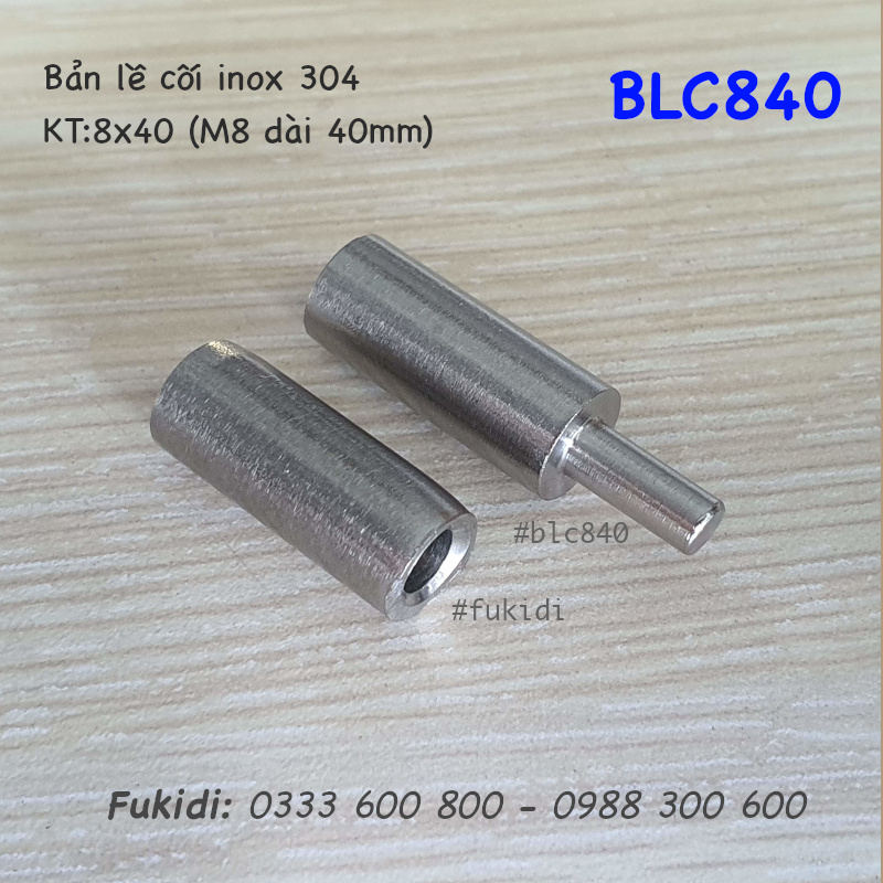 Bản lề cối inox 304, phi 8 dài 40mm - BLC840