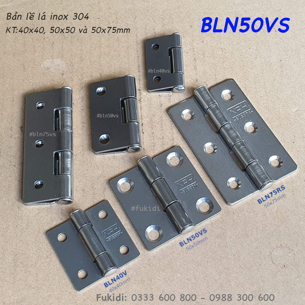 Bản lề tủ điện NRH inox 304, KT 50x75x2mm - BLN75RS