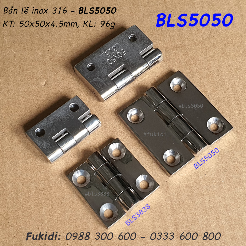 Bản lề inox 316 KT: 38x38, dày 4.5mm - BLS3838
