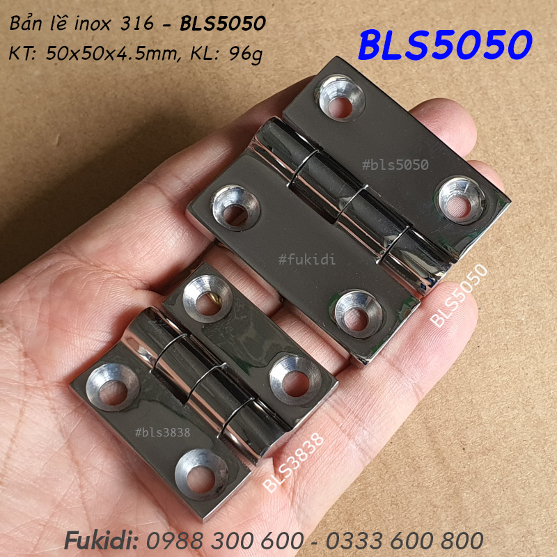 Bản lề inox 316 KT: 38x38, dày 4.5mm - BLS3838