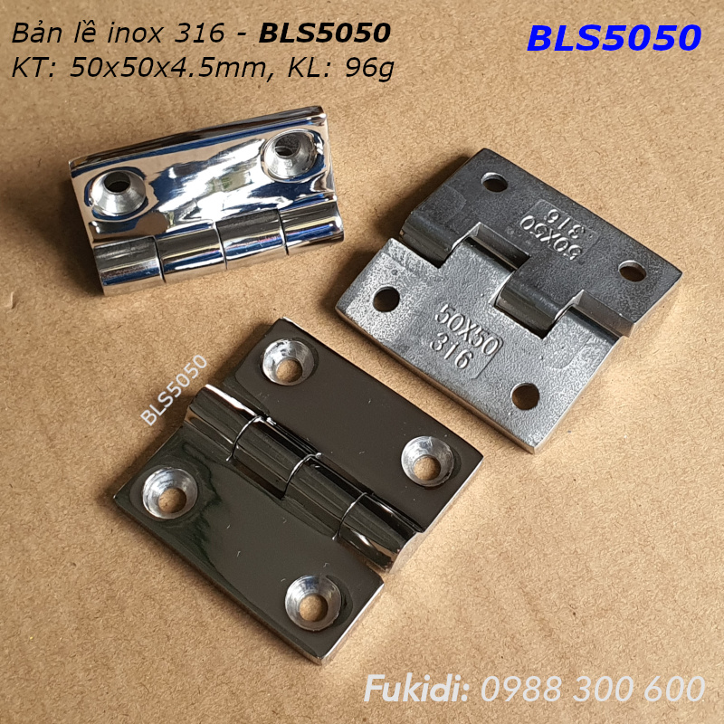 Bản lề tủ điện inox 316 KT: 50x50, dày 4.5mm - BLS5050