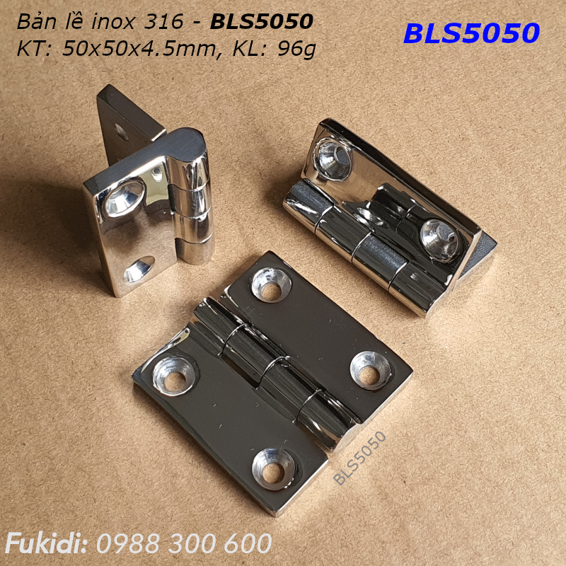 Bản lề tủ điện inox 316 KT: 50x50, dày 4.5mm - BLS5050