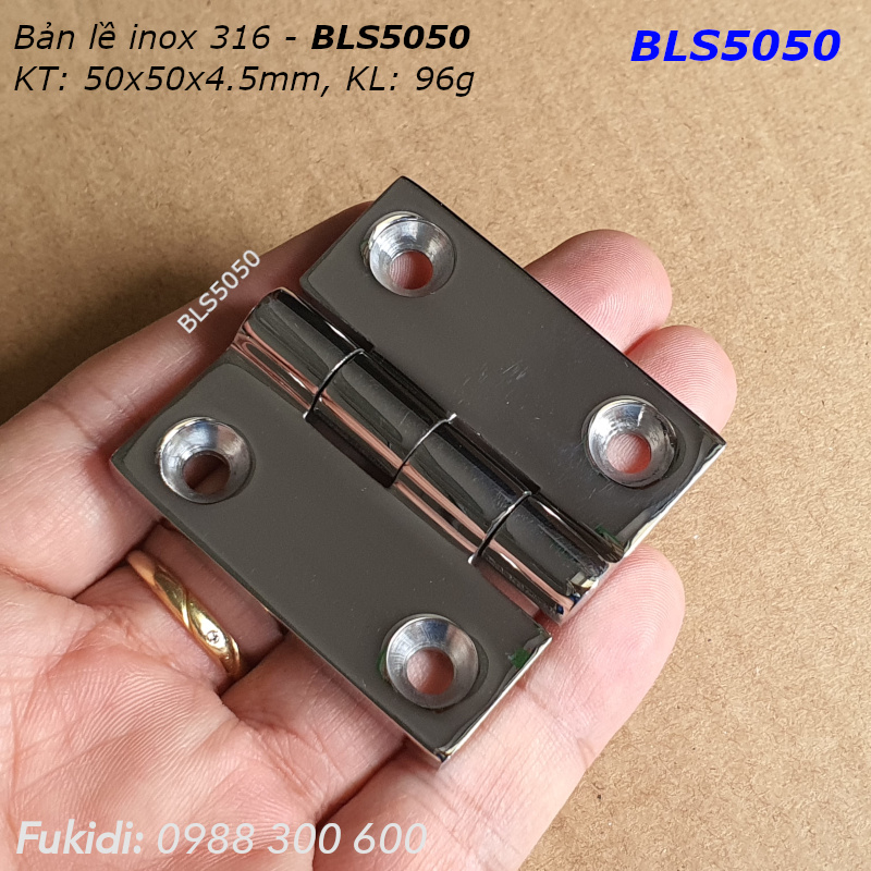 Bản lề tủ điện inox 316 KT: 50x50, dày 4.5mm - BLS5050