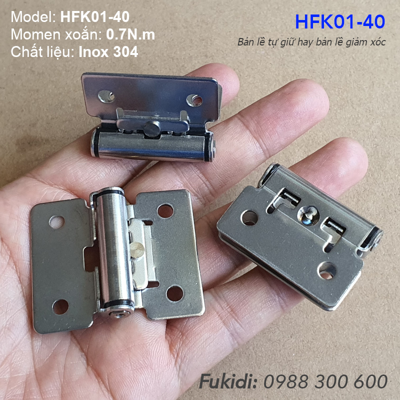 Bản lề tự giữ, bản lề giảm xóc SU-304, KT 48x40, momen xoắn 0.7N.m - HFK01-40