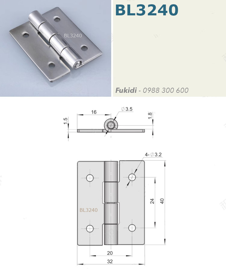 Chi tiết kích thước bản lền BL3240 