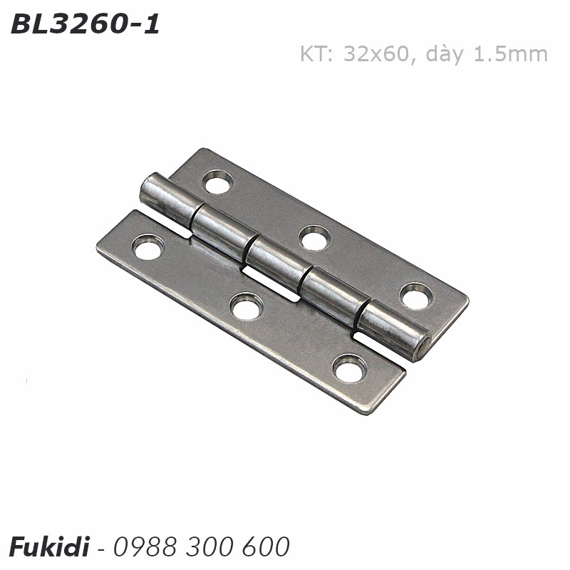 Bản lề tủ điện inox 304, KT 32x60, dày 1.5mm - BL3260-1