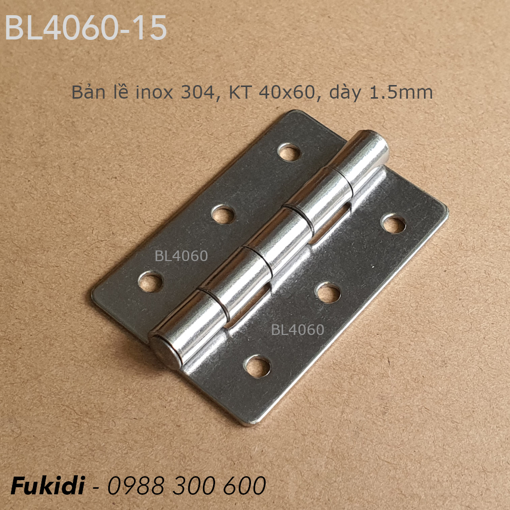 Bản lề inox 304 KT 40x60mm, dày 1.5mm - BL4060