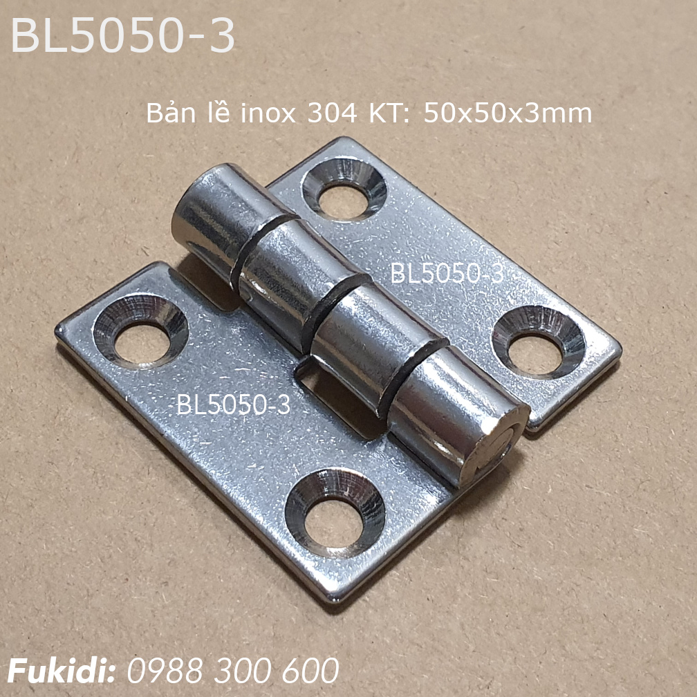 Bản lề inox 304 KT 50x50, dày 3mm - BL5050-3