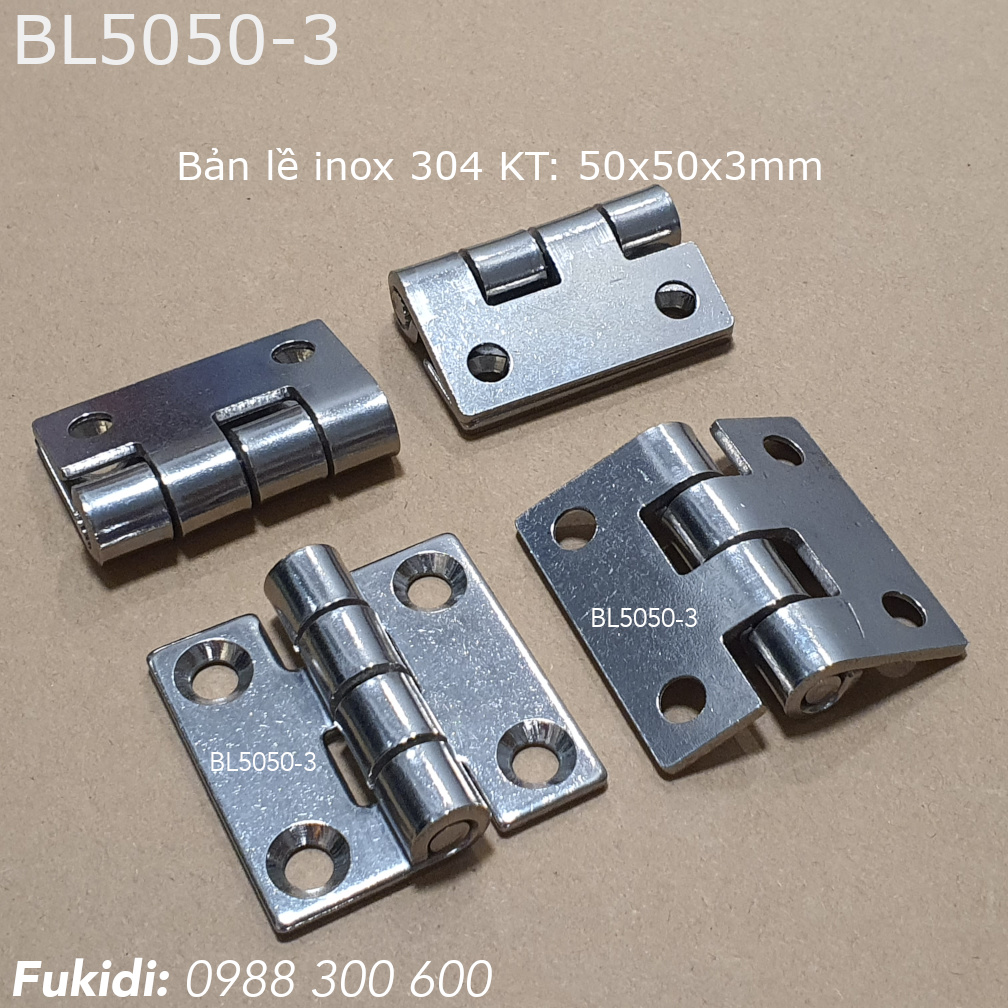 Bản lề inox 304 KT 50x50, dày 3mm - BL5050-3
