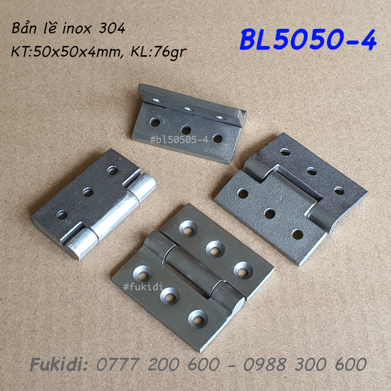 Bản lề inox 304 KT 50x50, dày 4mm - BL5050-4