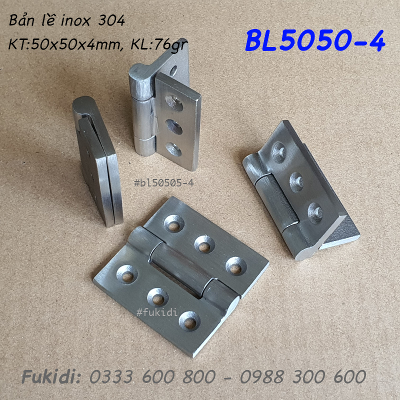 Bản lề inox 304 KT 50x50, dày 4mm - BL5050-4