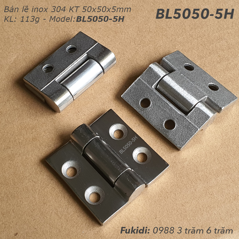 Bản lề tủ điện inox 304, KT 50x50x5mm - BL5050-5H