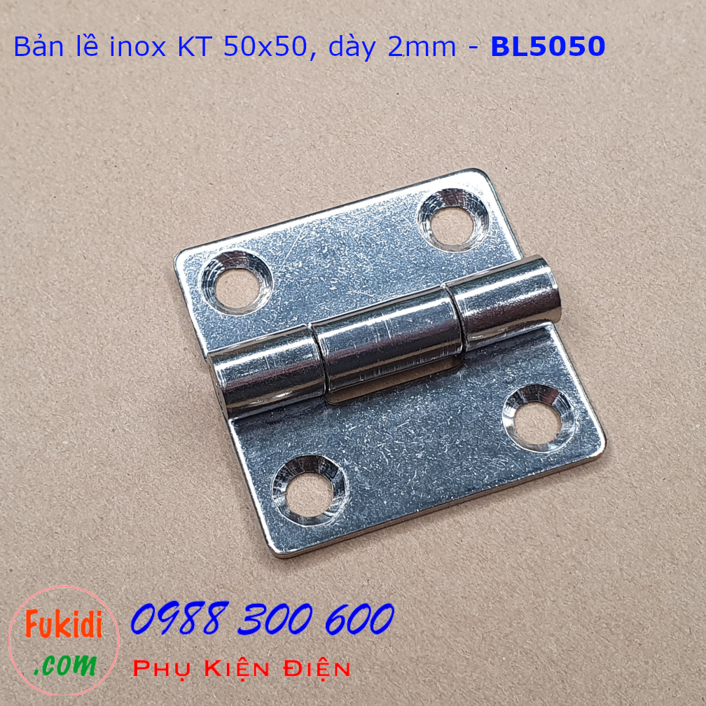 Bản lề tủ điện inox 304 kích thước 50x50, dày 2mm - BL5050