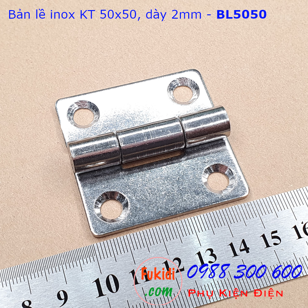 Bản lề tủ điện inox 304 kích thước 50x50, dày 2mm - BL5050