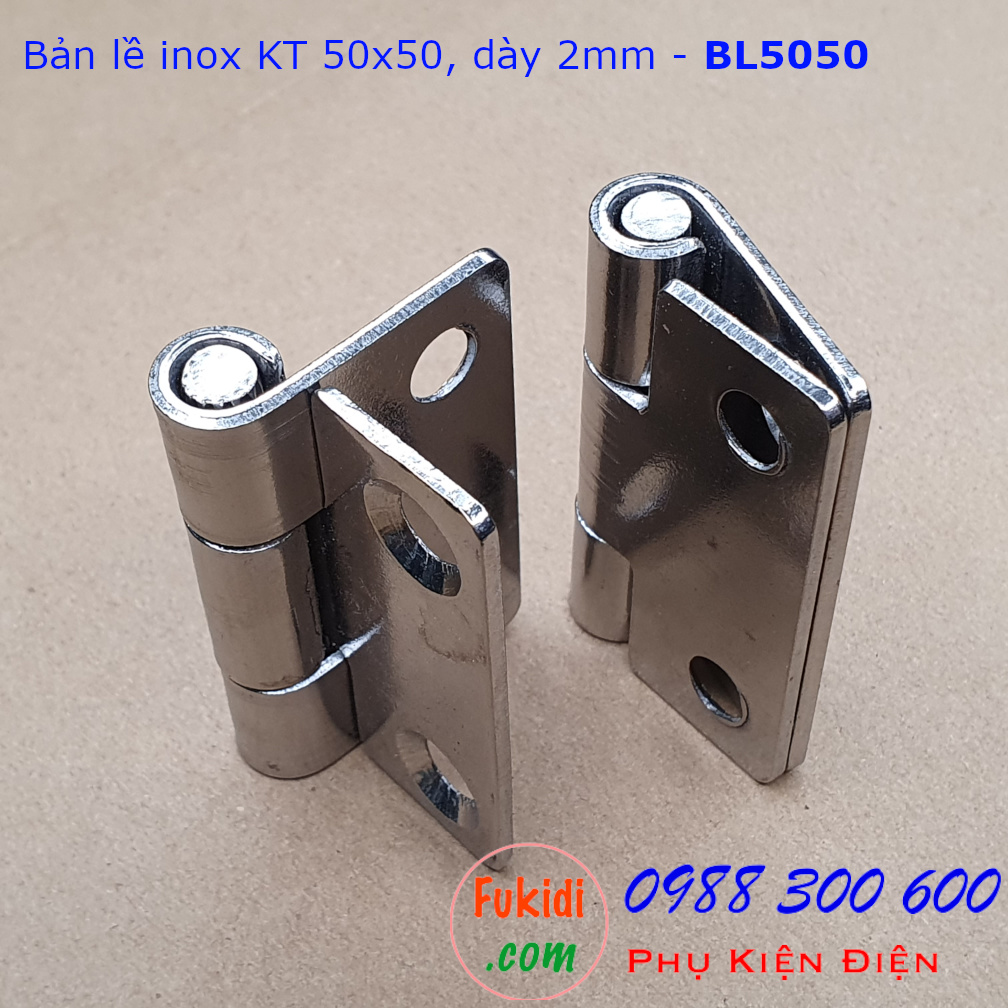 Bản lề tủ điện inox 304 kích thước 50x50, dày 2mm - BL5050