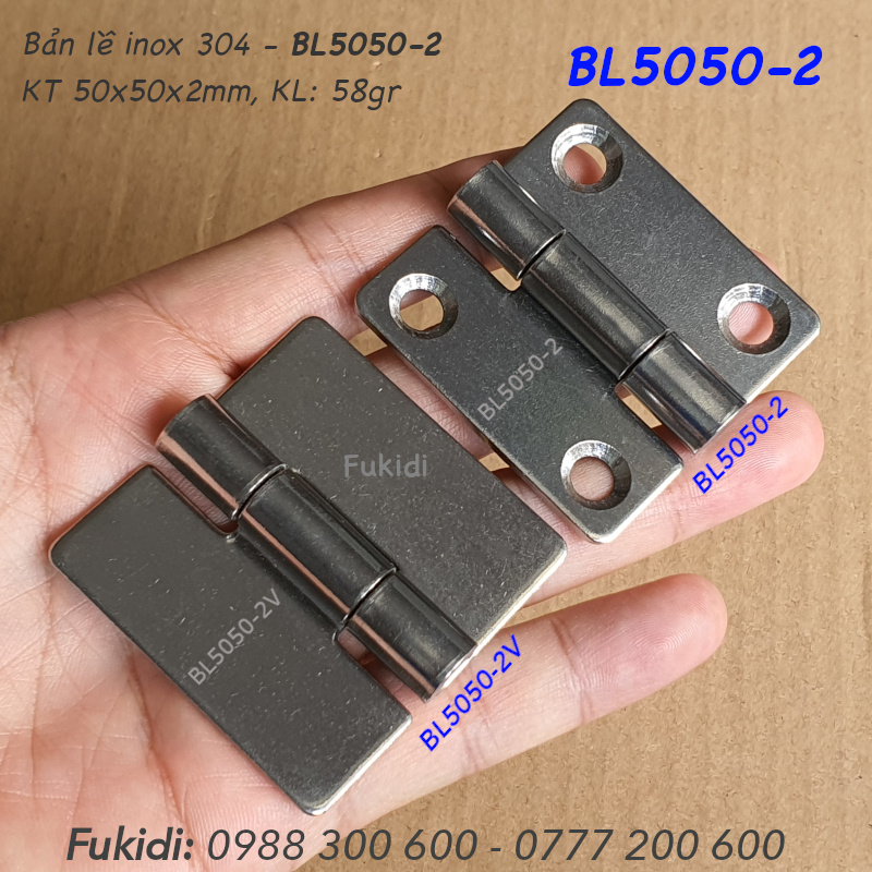 Bản lề tủ điện inox 304, KT 50x50x2mm - BL5050-2