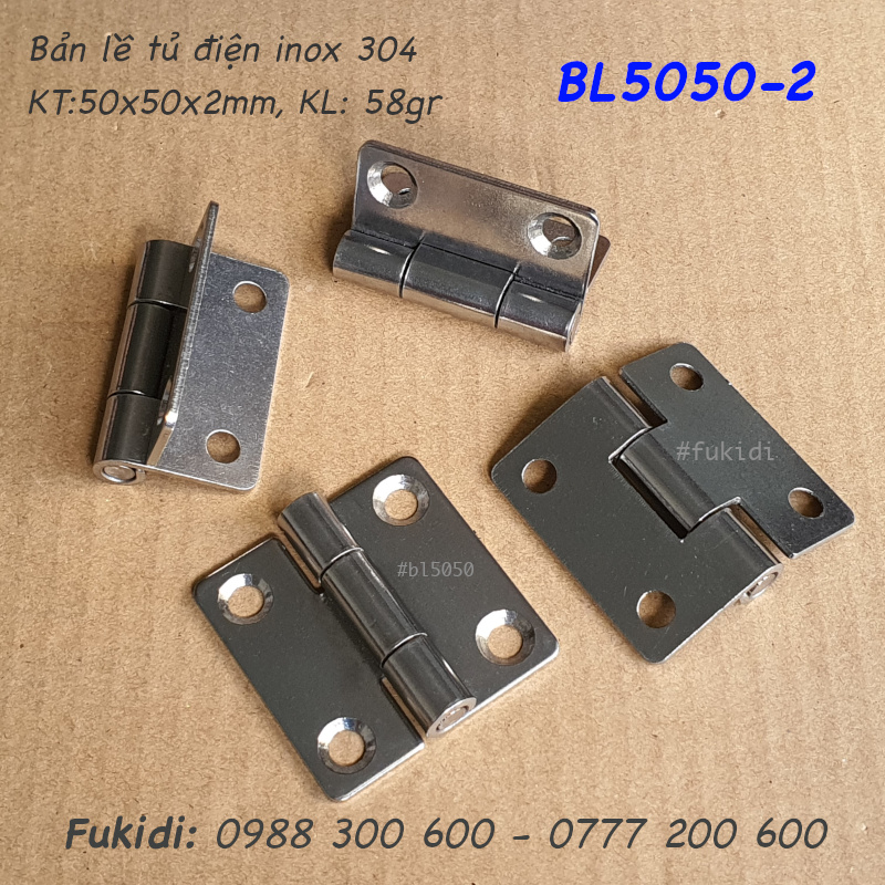 Bản lề tủ điện inox 304, KT 50x50x2mm - BL5050-2