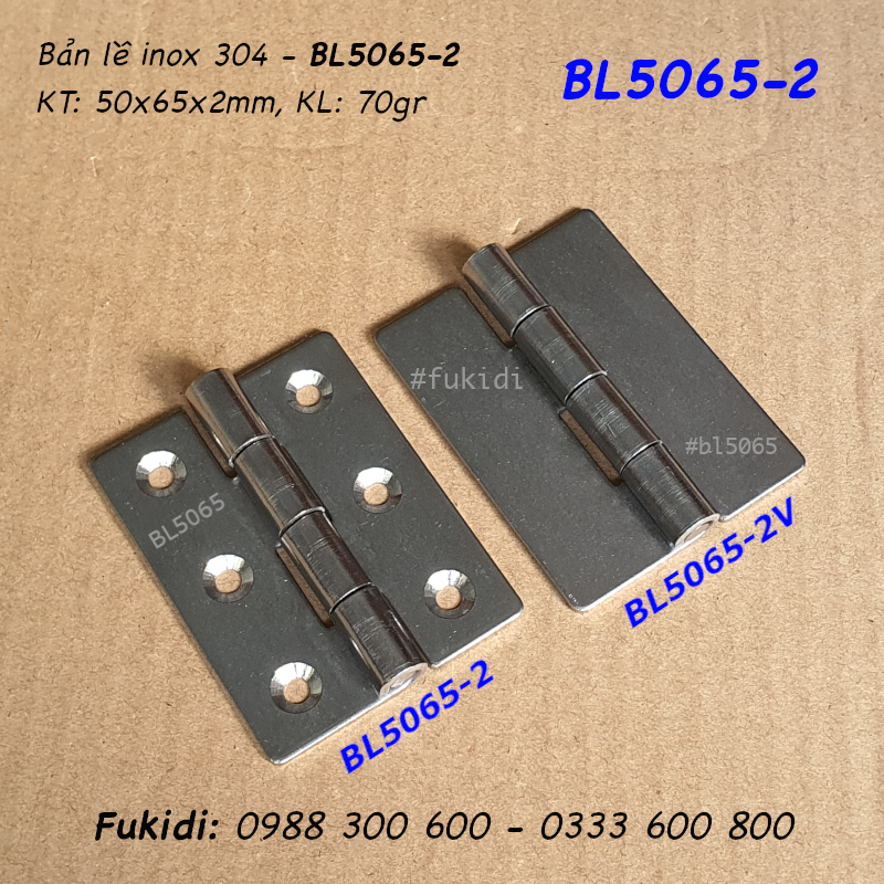 Chi tiết kích thước của bản lề inox 304 mã BL5065-2