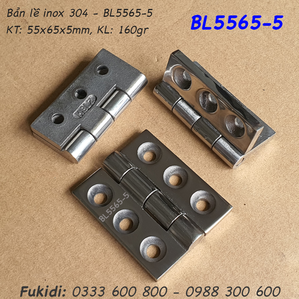 Bản lề inox 304 KT 55x65 dày 5.5mm - BL5565-5