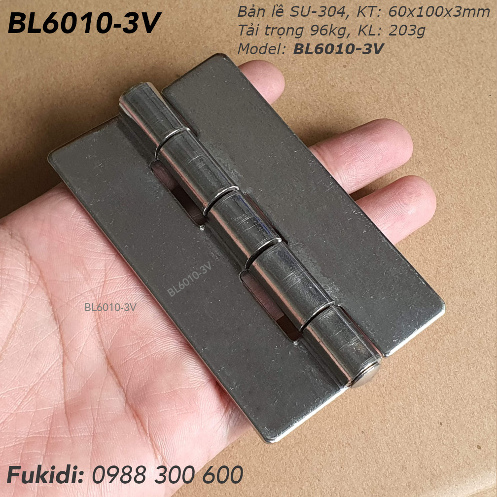 Bản lề SU-304 KT 60x100x3mm không lỗ vít - BL6010-3V