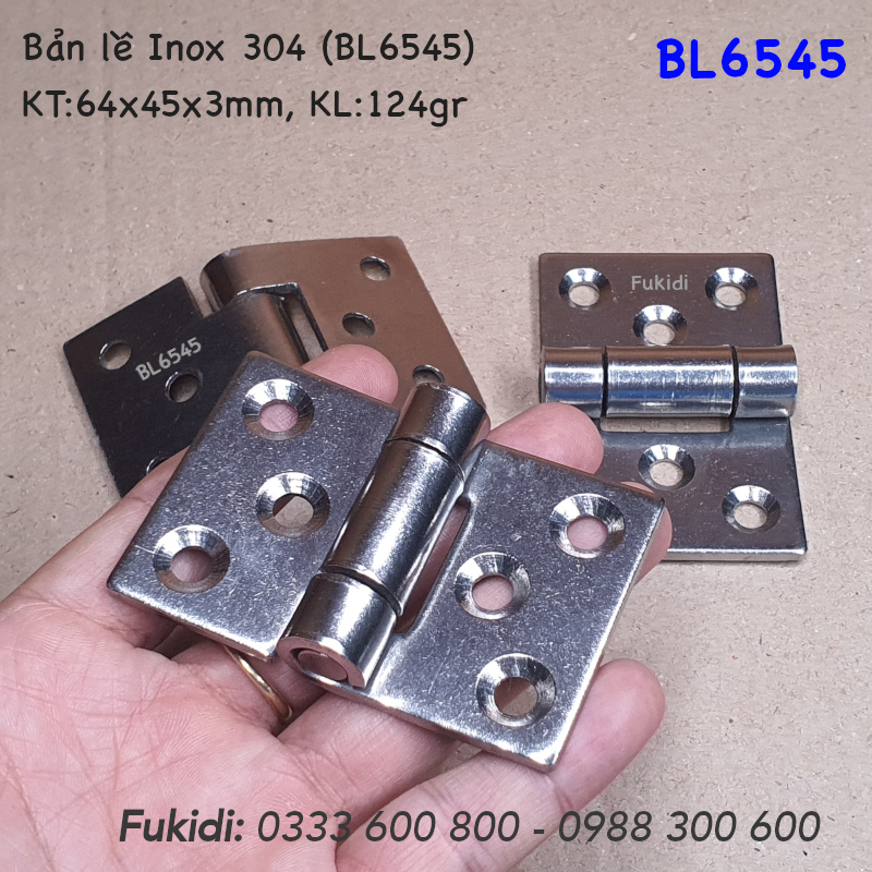 Bản lề tủ điện inox 304, KT 65x45, dày 3mm - BL6545