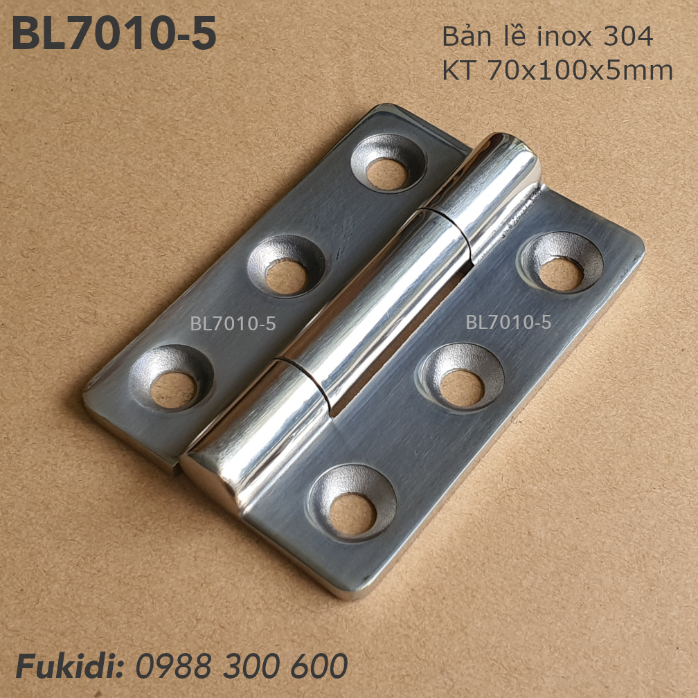 Bản lề inox 304 KT 70x100 dày 5mm - BL7010-5