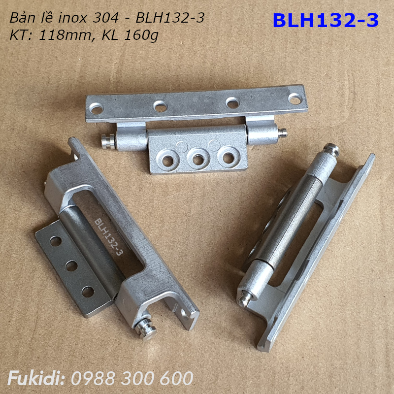 Bản lề tủ điện hình hộp, inox 304, KT 118x25x25mm - BLH132-3