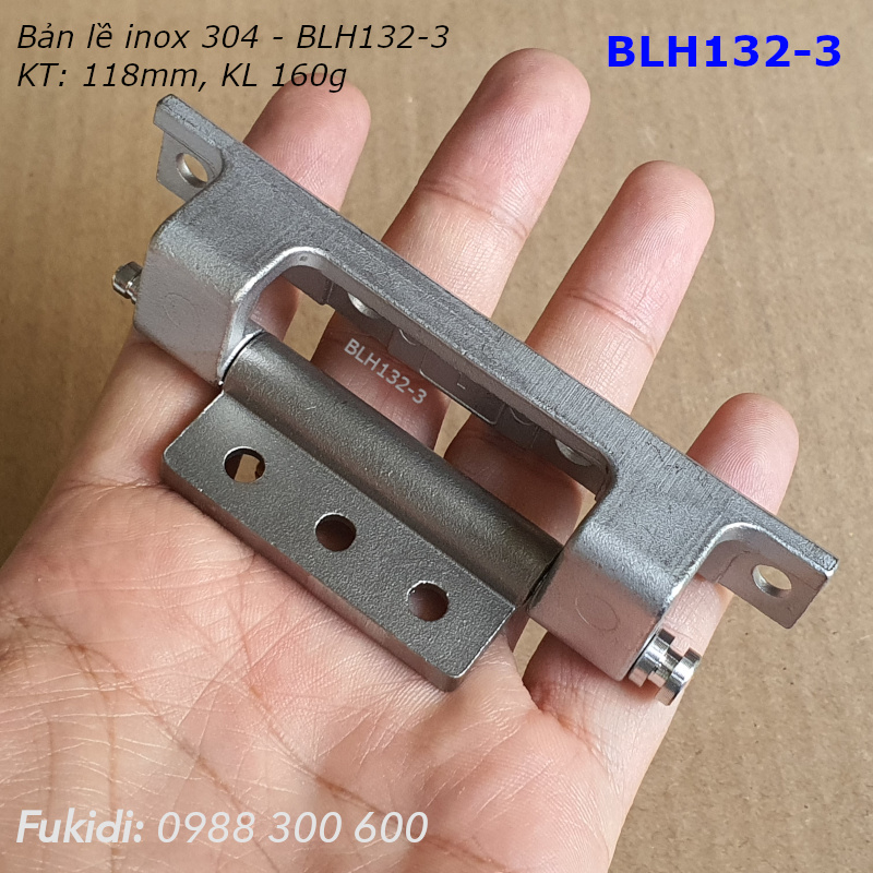 Bản lề tủ điện hình hộp, inox 304, KT 118x25x25mm - BLH132-3