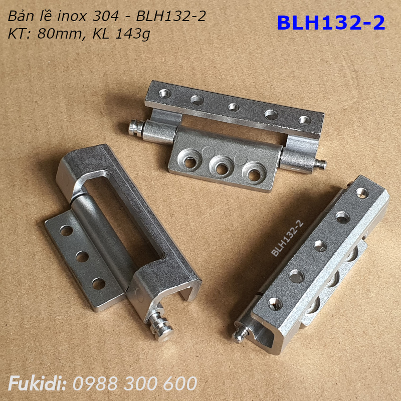 Bản lề tủ điện dạng âm, inox 304, KT 80x25x25mm - BLH132-2