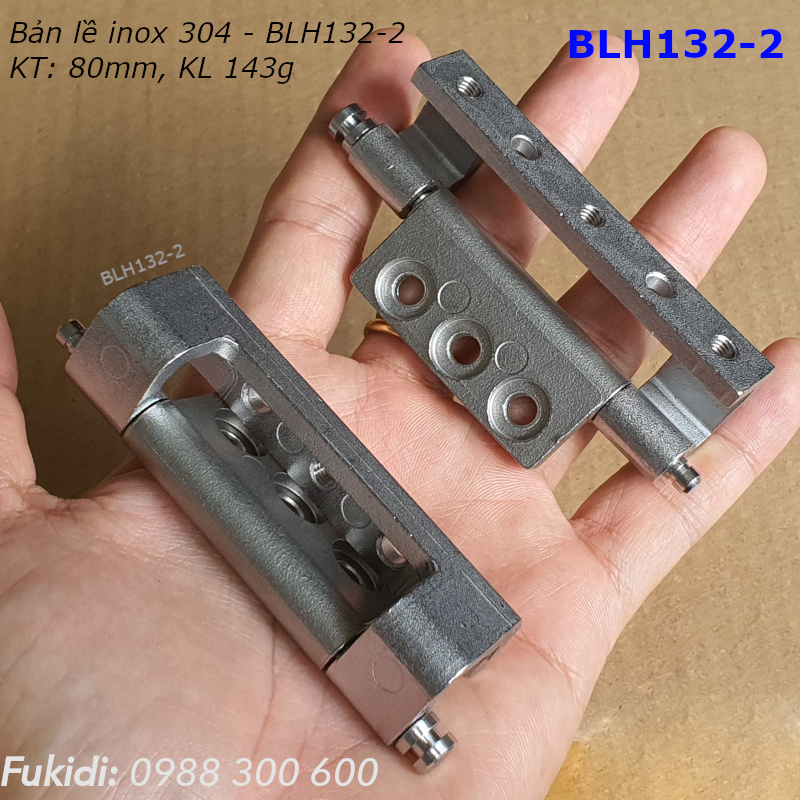 Bản lề tủ điện dạng âm, inox 304, KT 80x25x25mm - BLH132-2