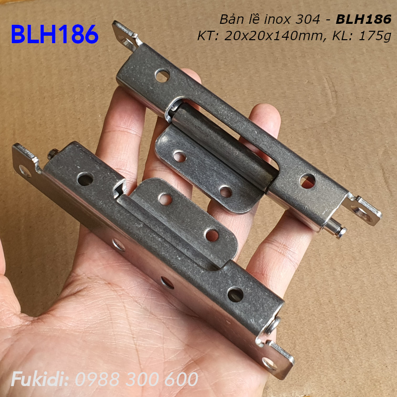 Bản lề tủ điện inox 304, dạng hình hộp KT 20x20x140mm - BLH186