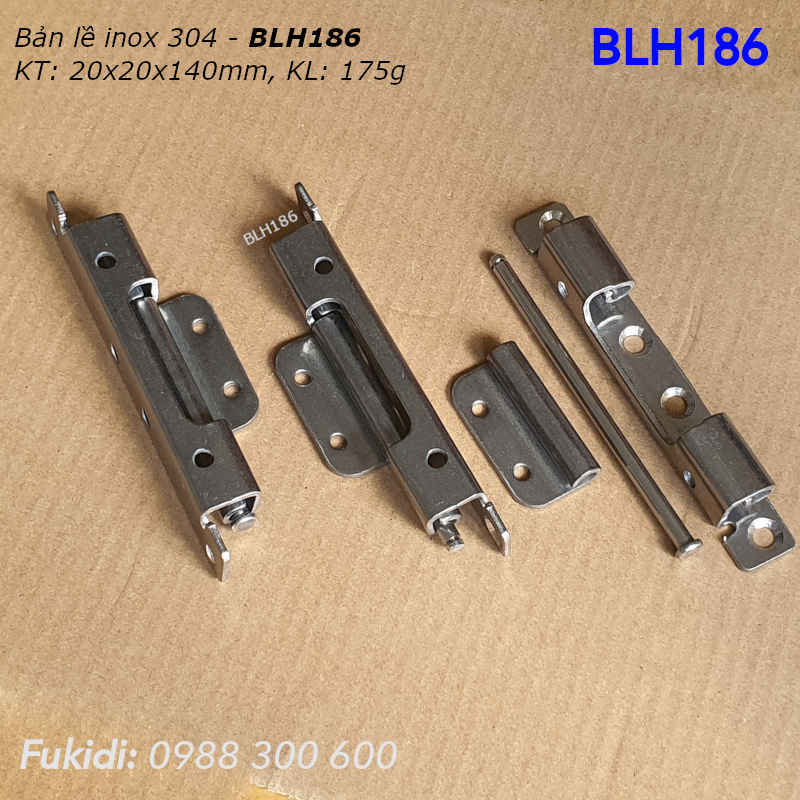 Bản lề tủ điện inox 304, dạng hình hộp KT 20x20x140mm - BLH186