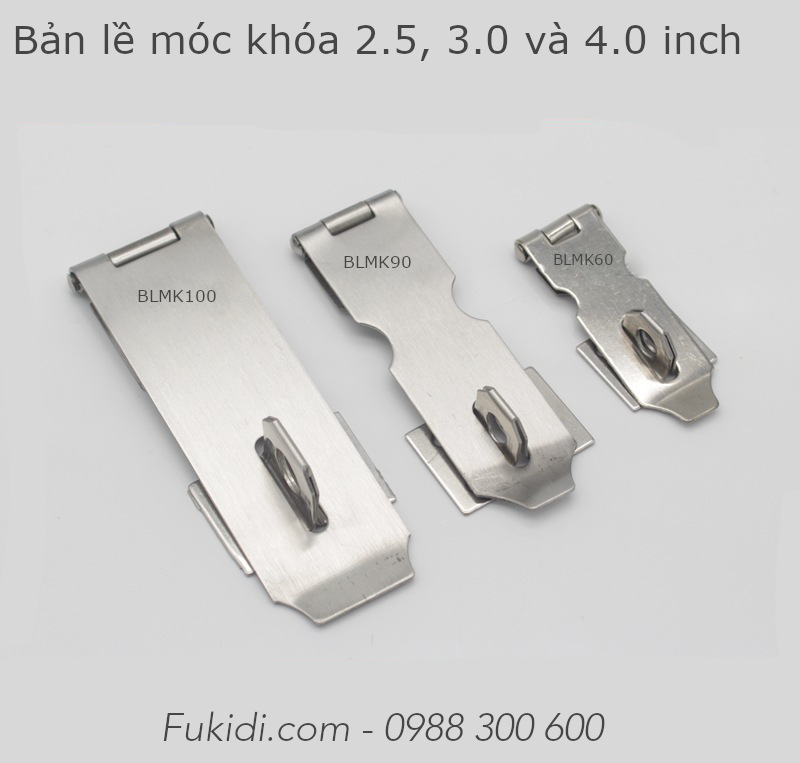 Bản lề móc khóa inox 201, KT 32x102mm, dày 1.2mm - BLMK100