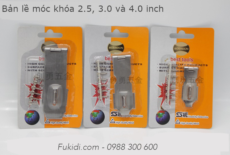 Bản lề móc khóa inox 201, KT 32x102mm, dày 1.2mm - BLMK100