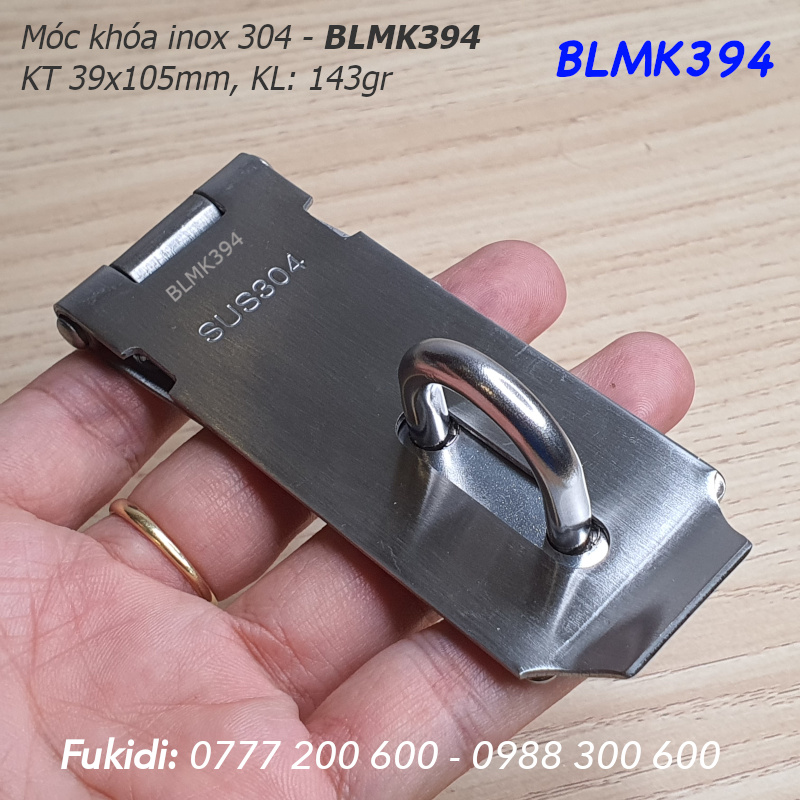 Bản lề móc khóa inox 304, size 86x105, dày 2mm - BLMK394