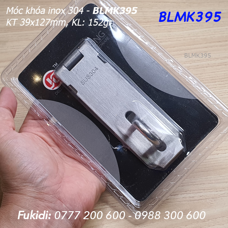 Bản lề móc khóa inox 304, size 39x127, dày 2mm - BLMK395