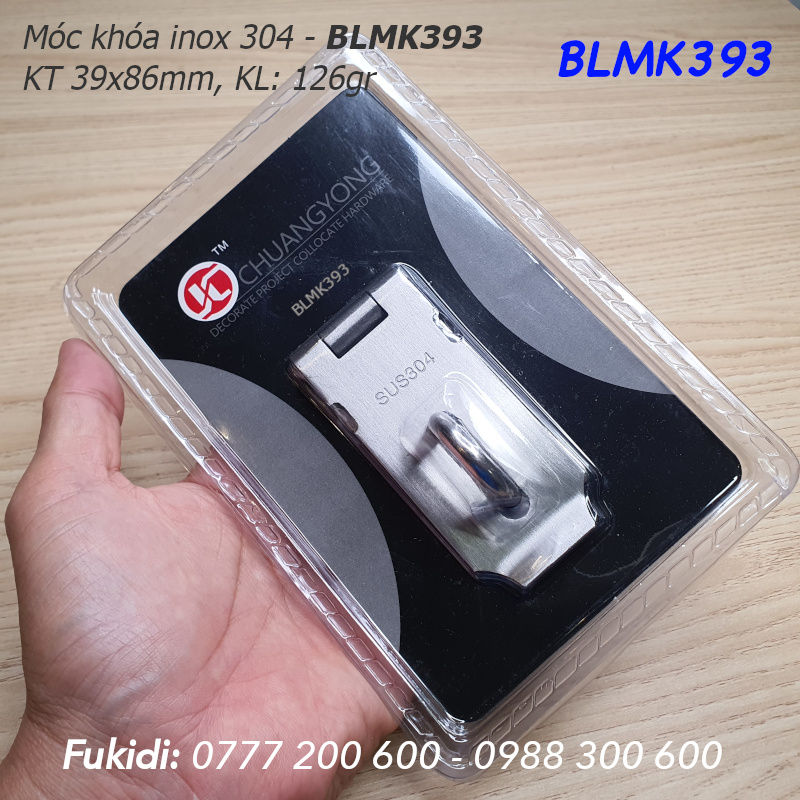 Bản lề móc khóa inox 304, size 39x86, dày 2mm - BLMK393
