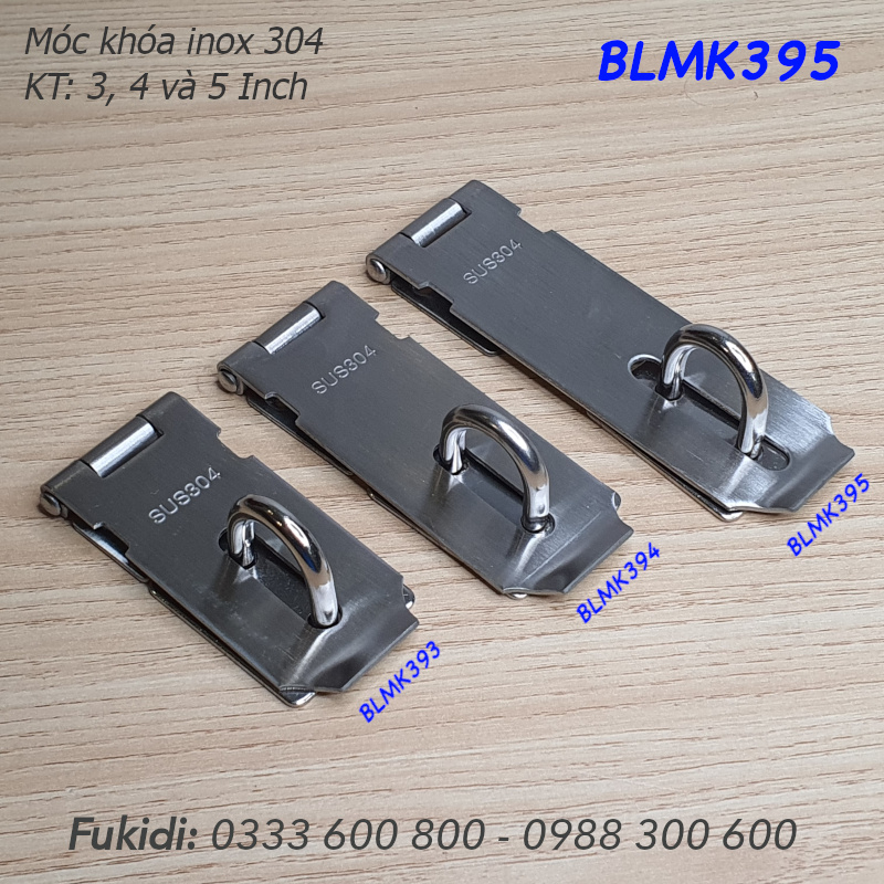 Bản lề móc khóa inox 304, size 86x105, dày 2mm - BLMK394